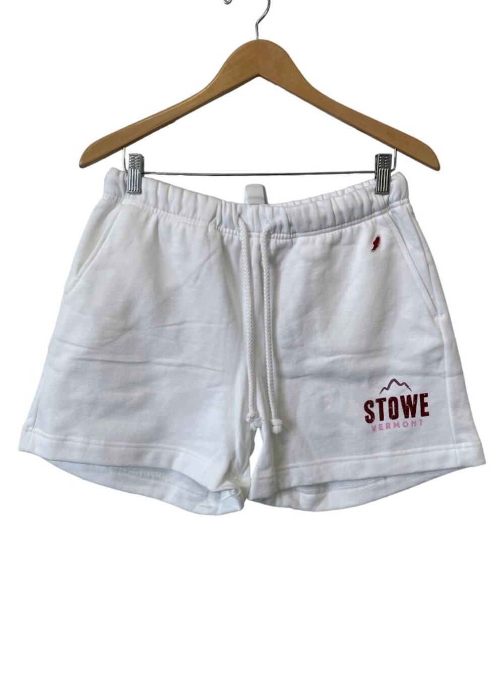 League 91 Shorts Medium Stowe Vermont Academy White Cotton Athleisure Lounge NEW